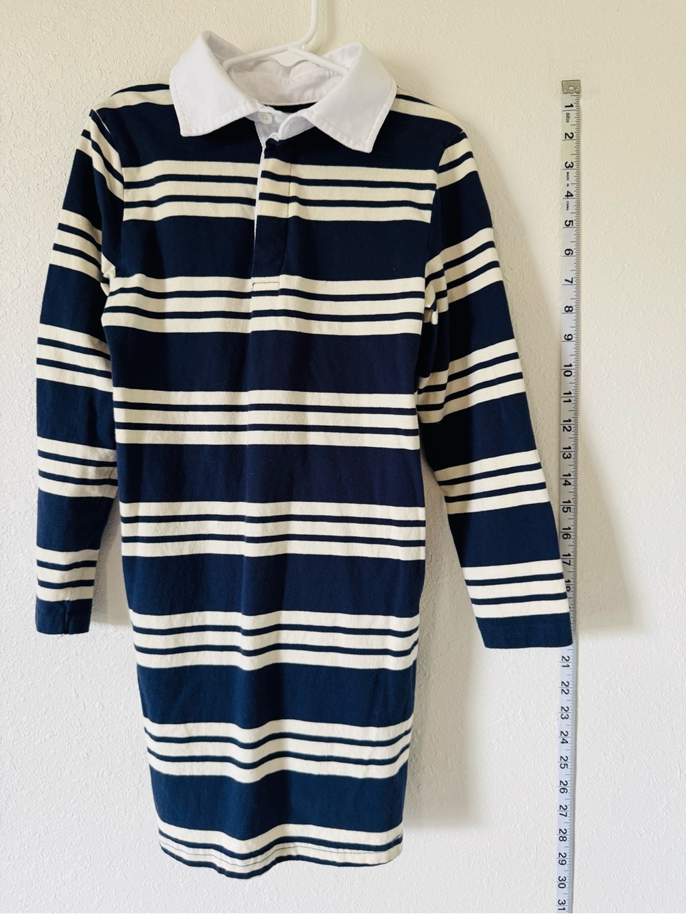Gap Kids Girls Navy and White Striped Polo Dress Size Small 6/6X